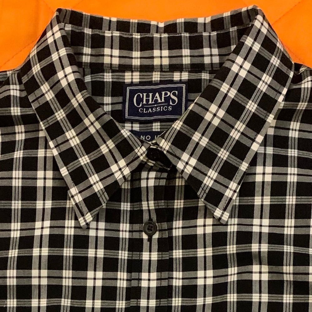NWOT CHAPS CLASSICS LS No Iron Cotton Plaid Shirt - Picture 5 of 5
